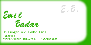 emil badar business card